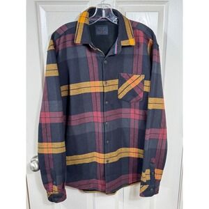 Nomad Plaid Flannel Shirt Button Up Long Sleeve Casual Menswear, Size L